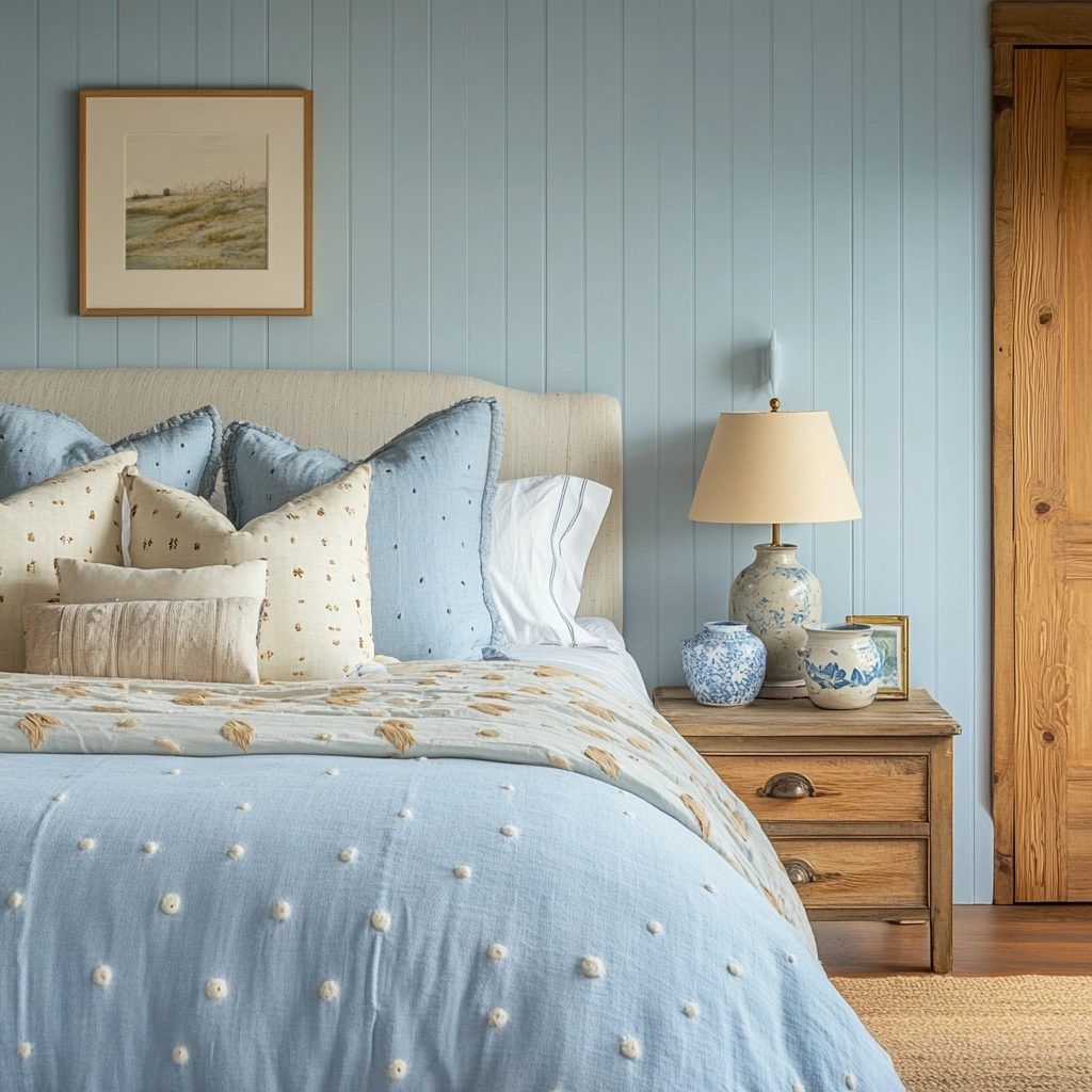 light blue farmhouse bedroom 69