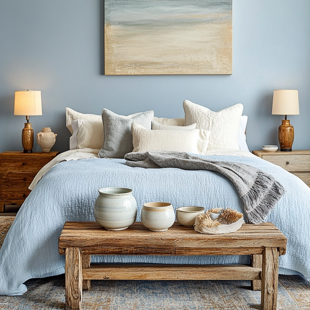 light blue farmhouse bedroom 72