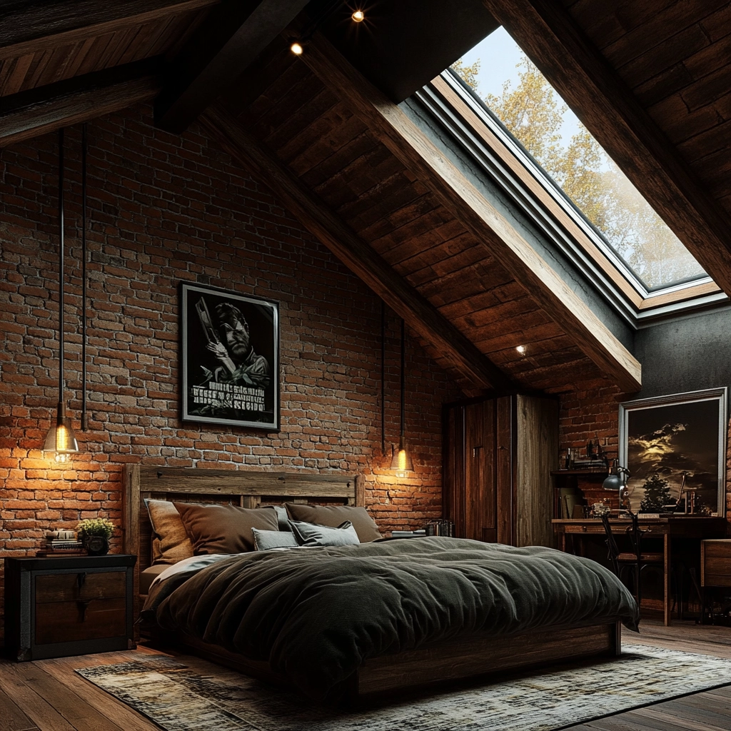 masculine farmhouse bedroom 43