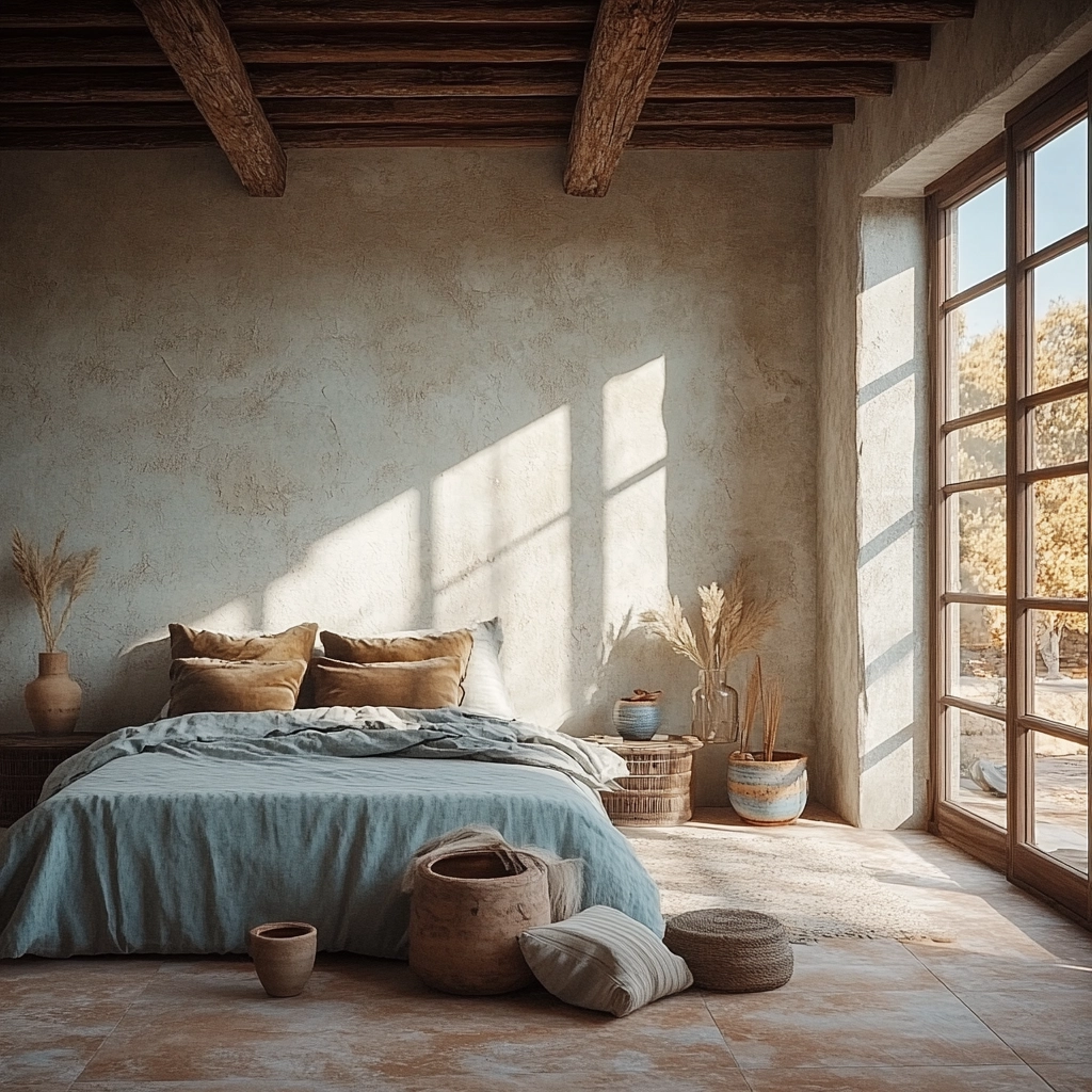modern boho farmhouse bedroom 45