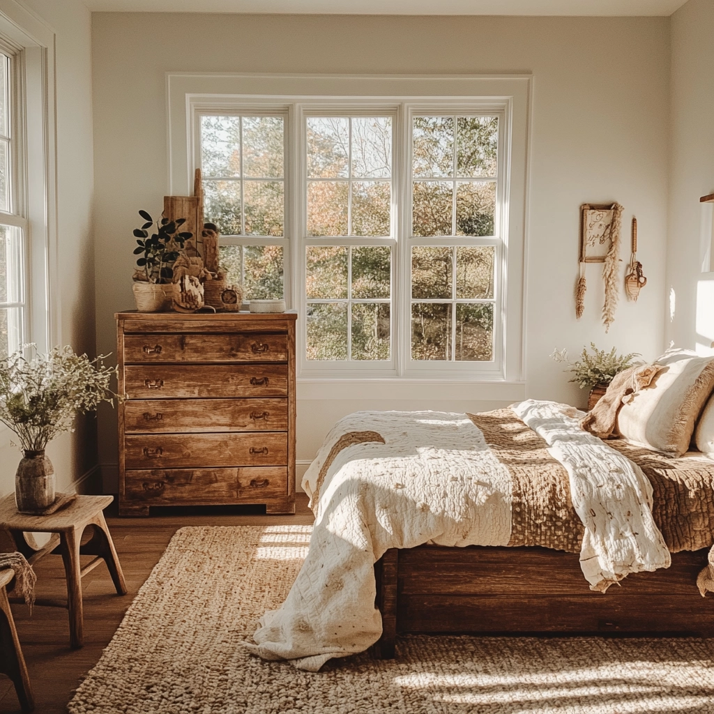 modern boho farmhouse bedroom 74