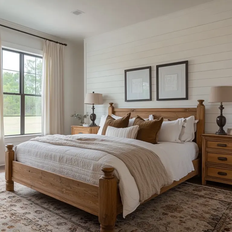 modern farmhouse bedroom master suite shiplap 1