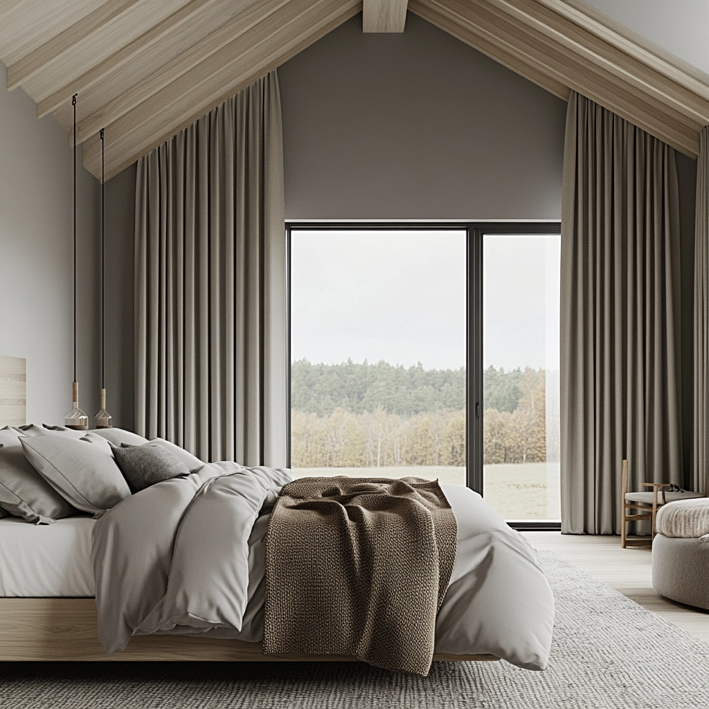 modern farmhouse bedroom master suite vaulted ceilings 10