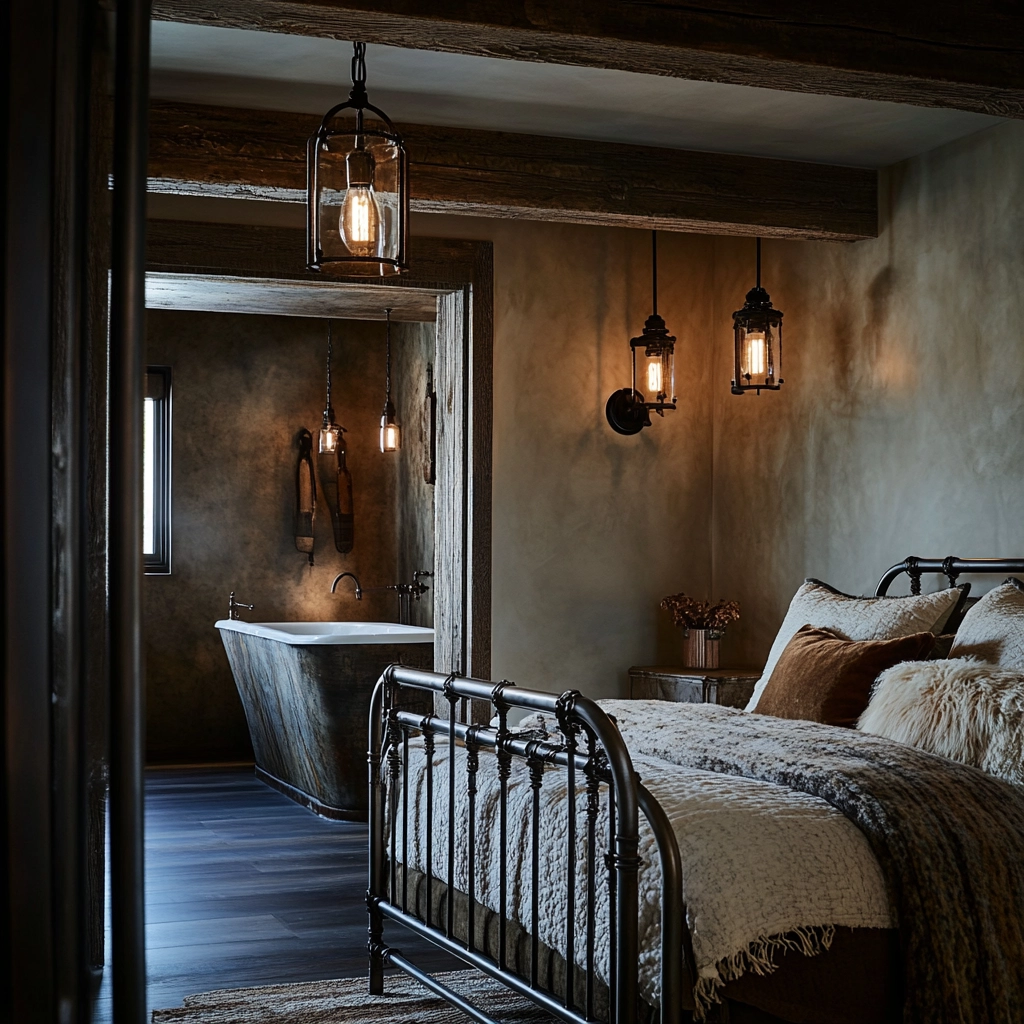modern farmhouse bedroom master suite vaulted ceilings 19
