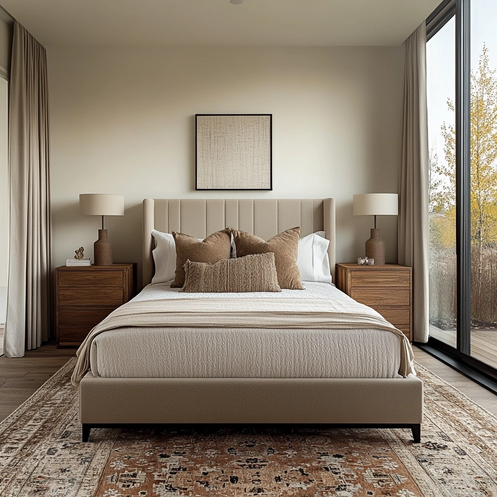 modern farmhouse bedroom master suite vaulted ceilings 25