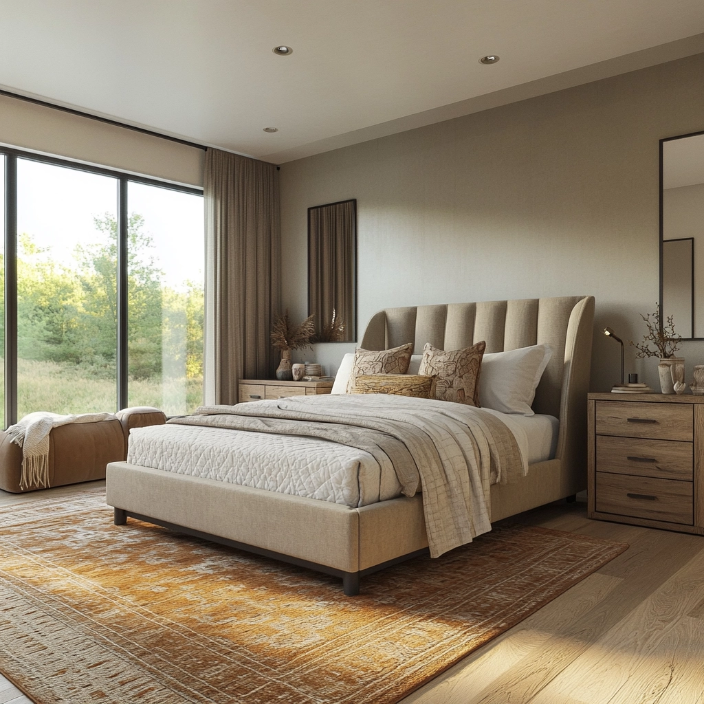 modern farmhouse bedroom master suite vaulted ceilings 27