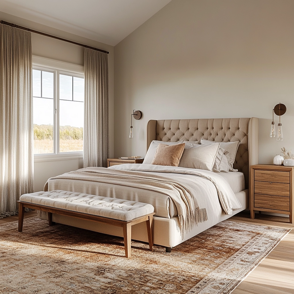 modern farmhouse bedroom master suite vaulted ceilings 28