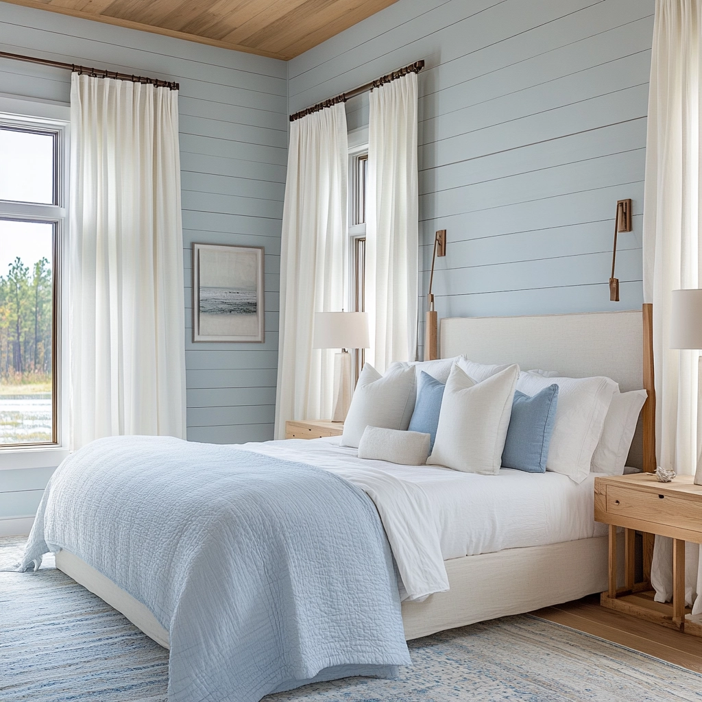 modern farmhouse bedroom master suite vaulted ceilings 29