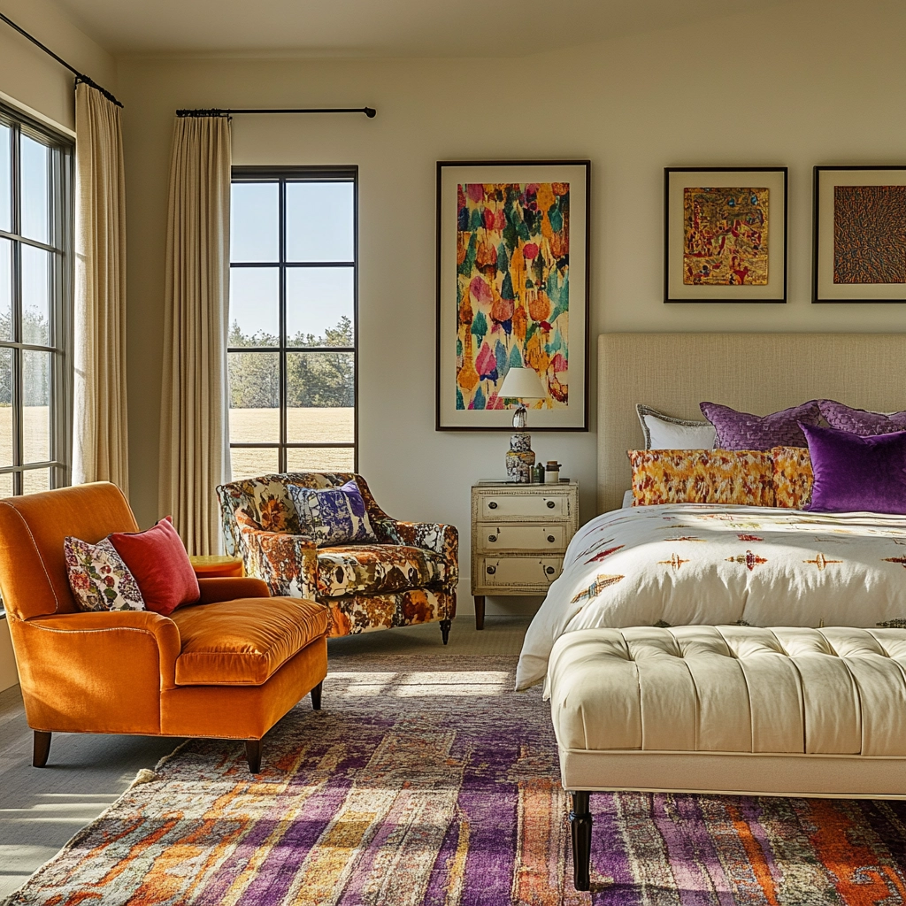 modern farmhouse bedroom master suite vaulted ceilings 37