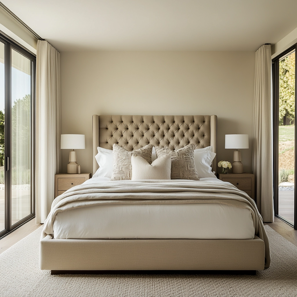 modern farmhouse bedroom master suite vaulted ceilings 5