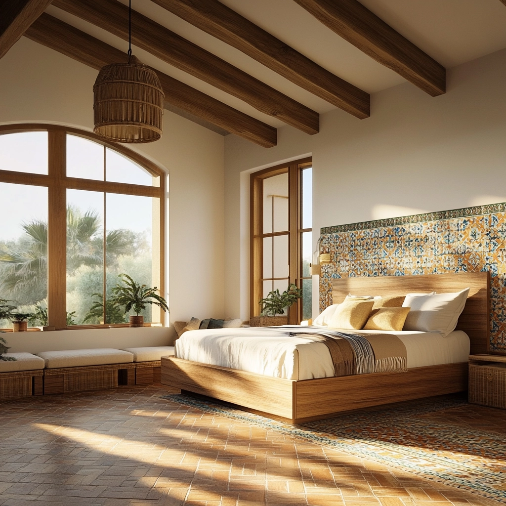 modern farmhouse bedroom master suite vaulted ceilings 53