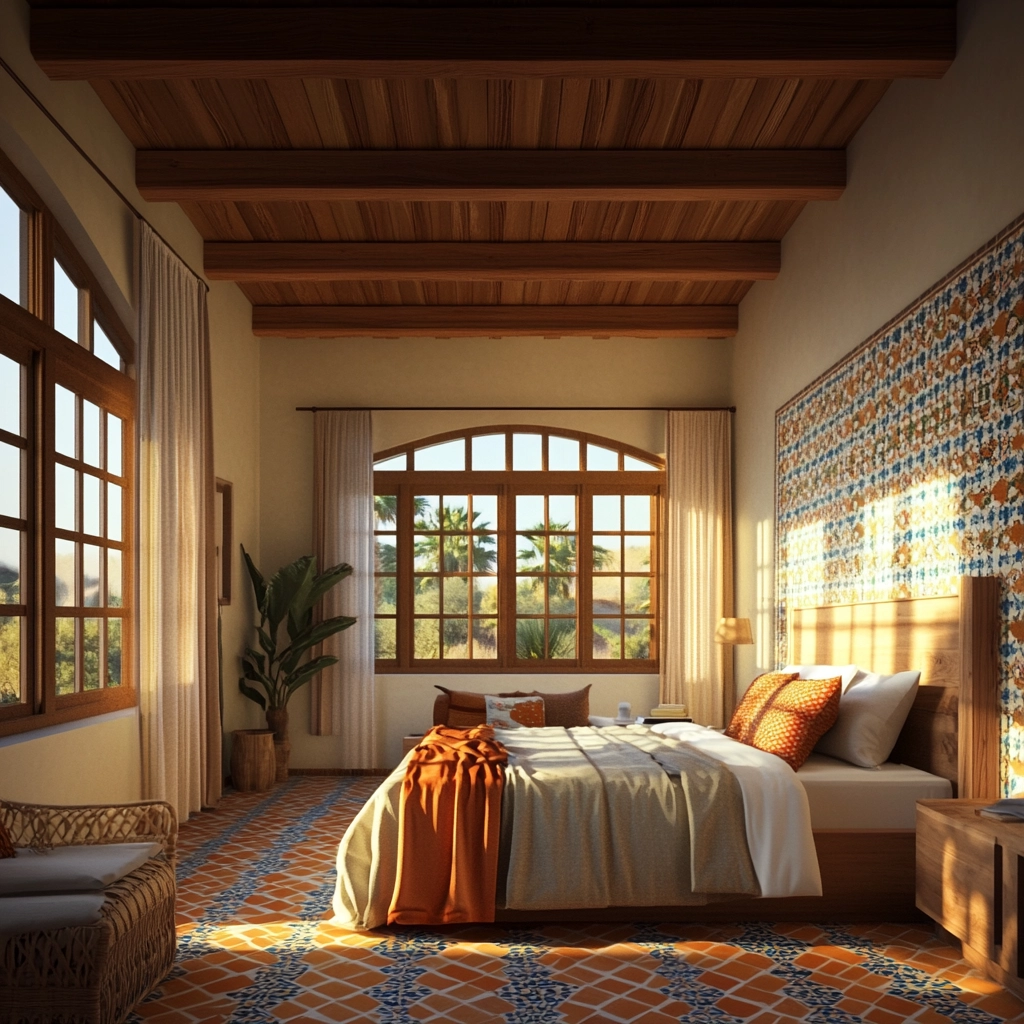 modern farmhouse bedroom master suite vaulted ceilings 56
