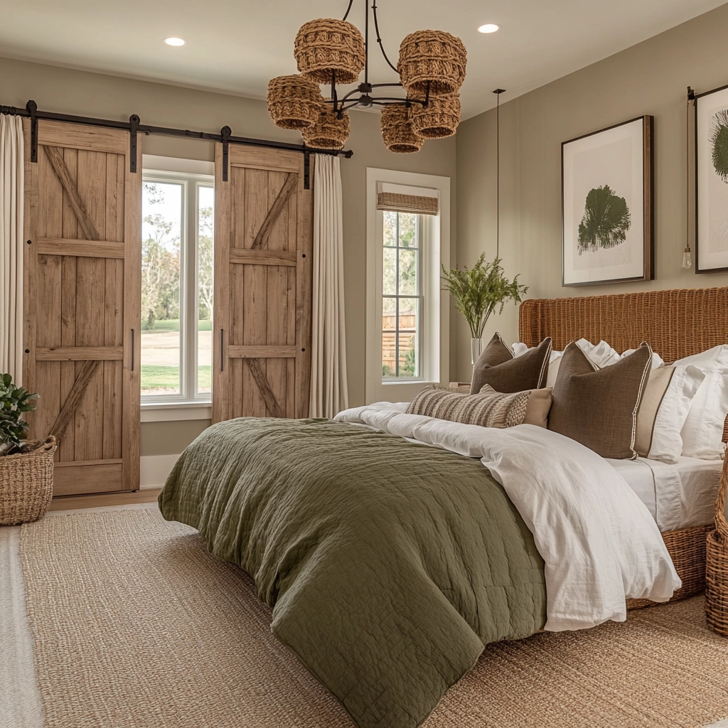 modern farmhouse bedroom master suite vaulted ceilings 57