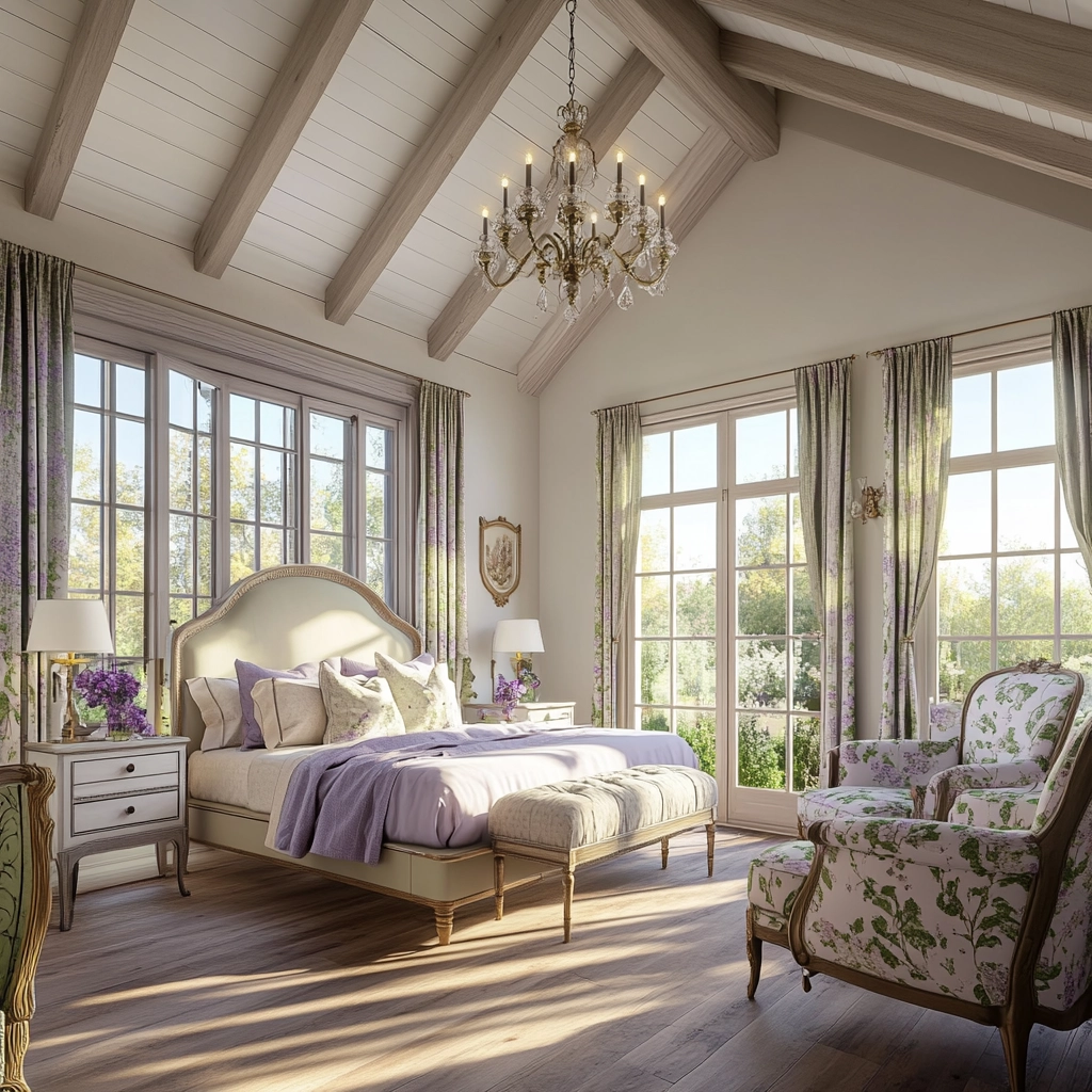 modern farmhouse bedroom master suite vaulted ceilings 68