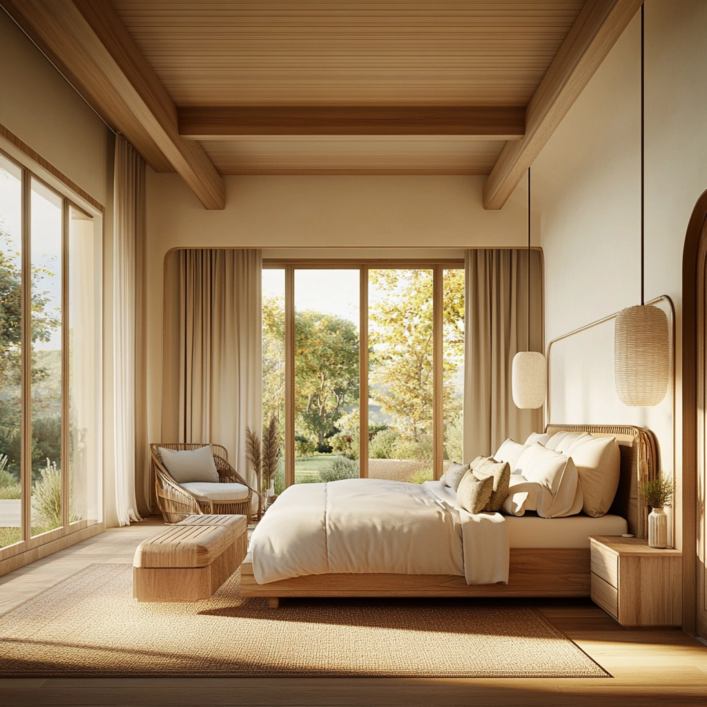 modern farmhouse bedroom master suite vaulted ceilings 79