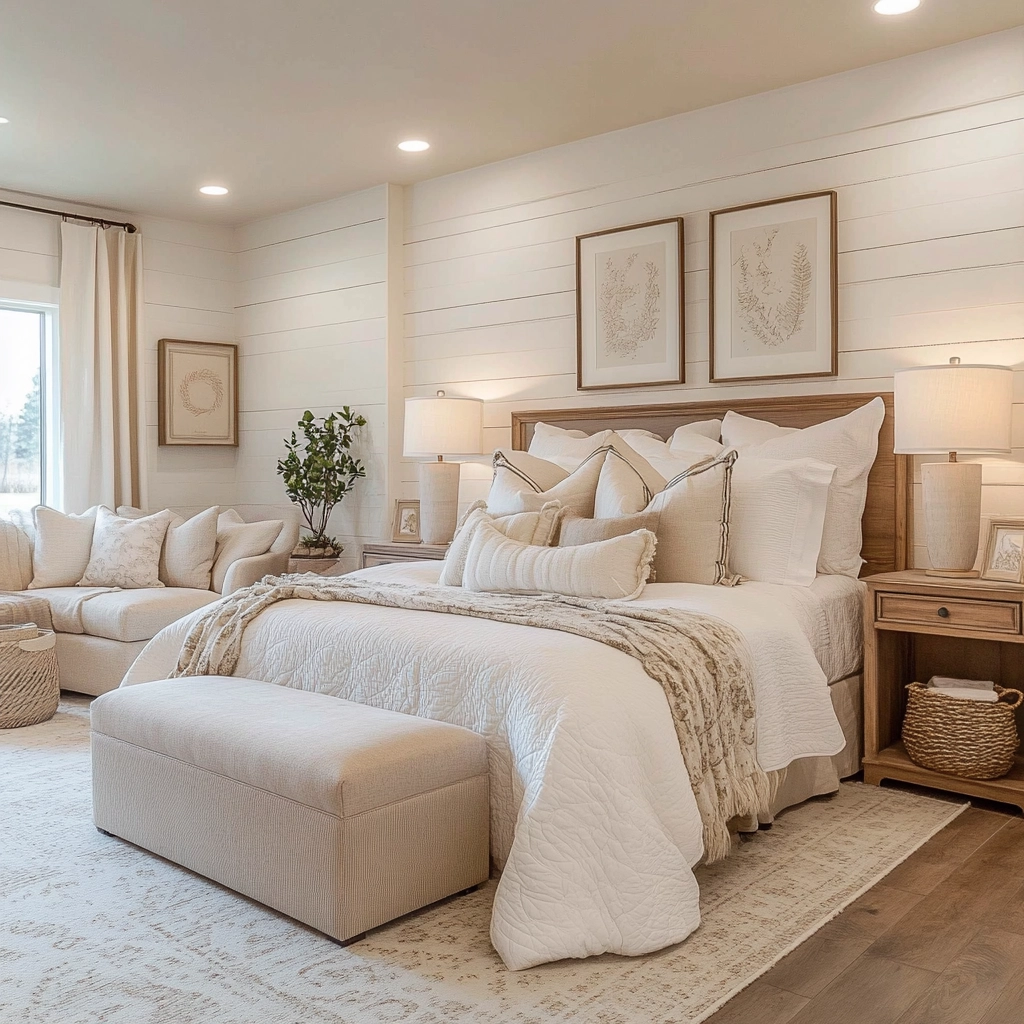 modern farmhouse bedroom master suite wall decor 8