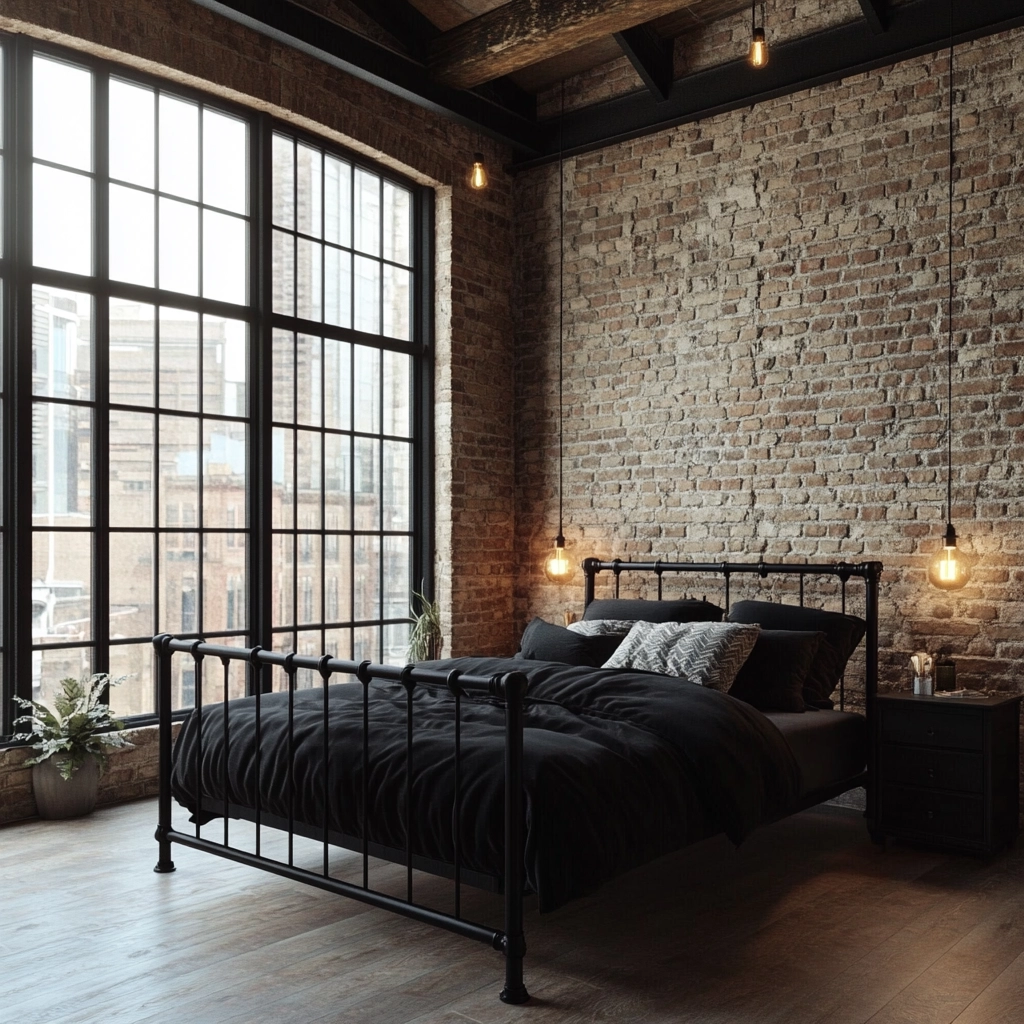 modern farmhouse bedroom master suite with black furniture 14