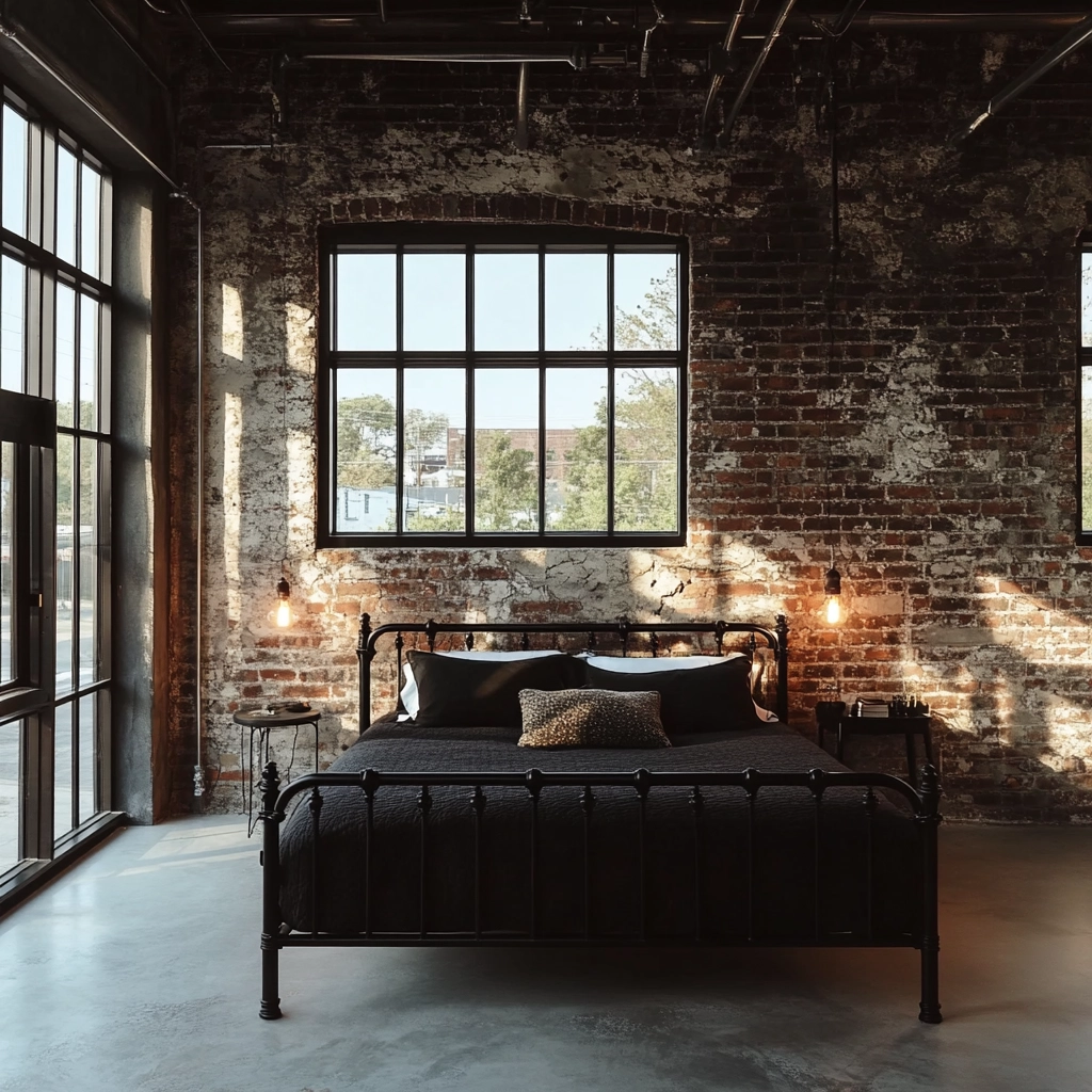 modern farmhouse bedroom master suite with black furniture 15