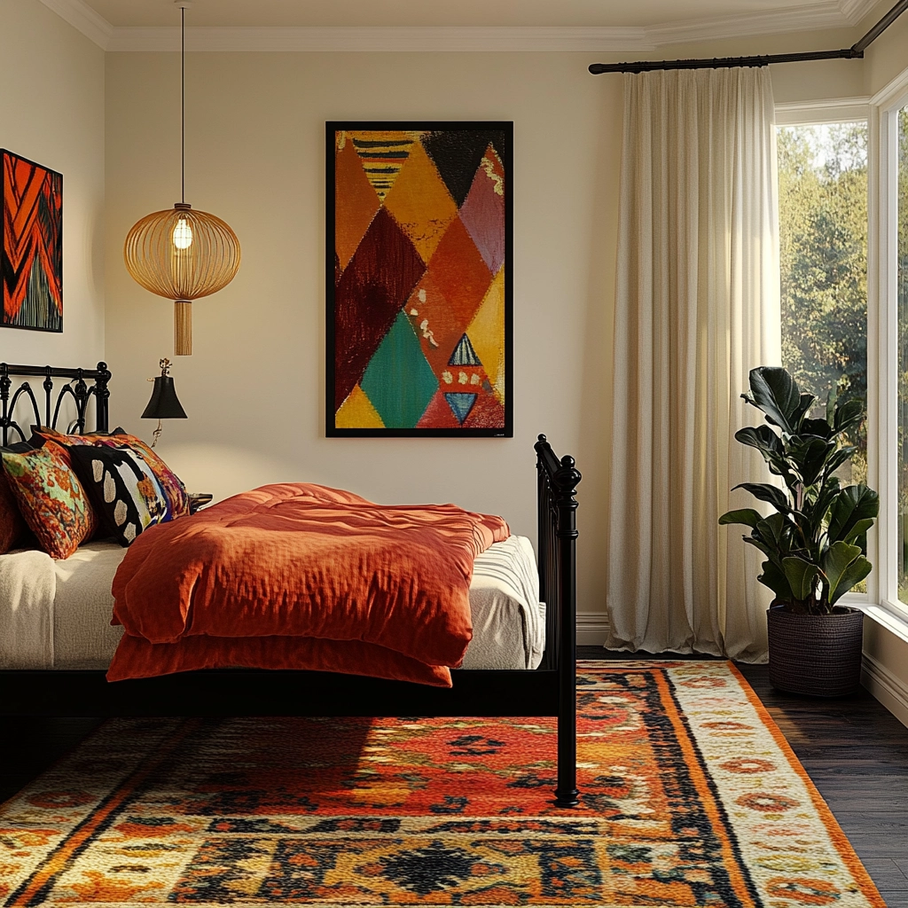 modern farmhouse bedroom master suite with black furniture 18
