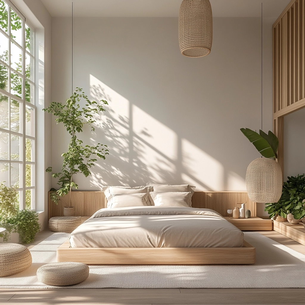 modern farmhouse master bed bedroom 11