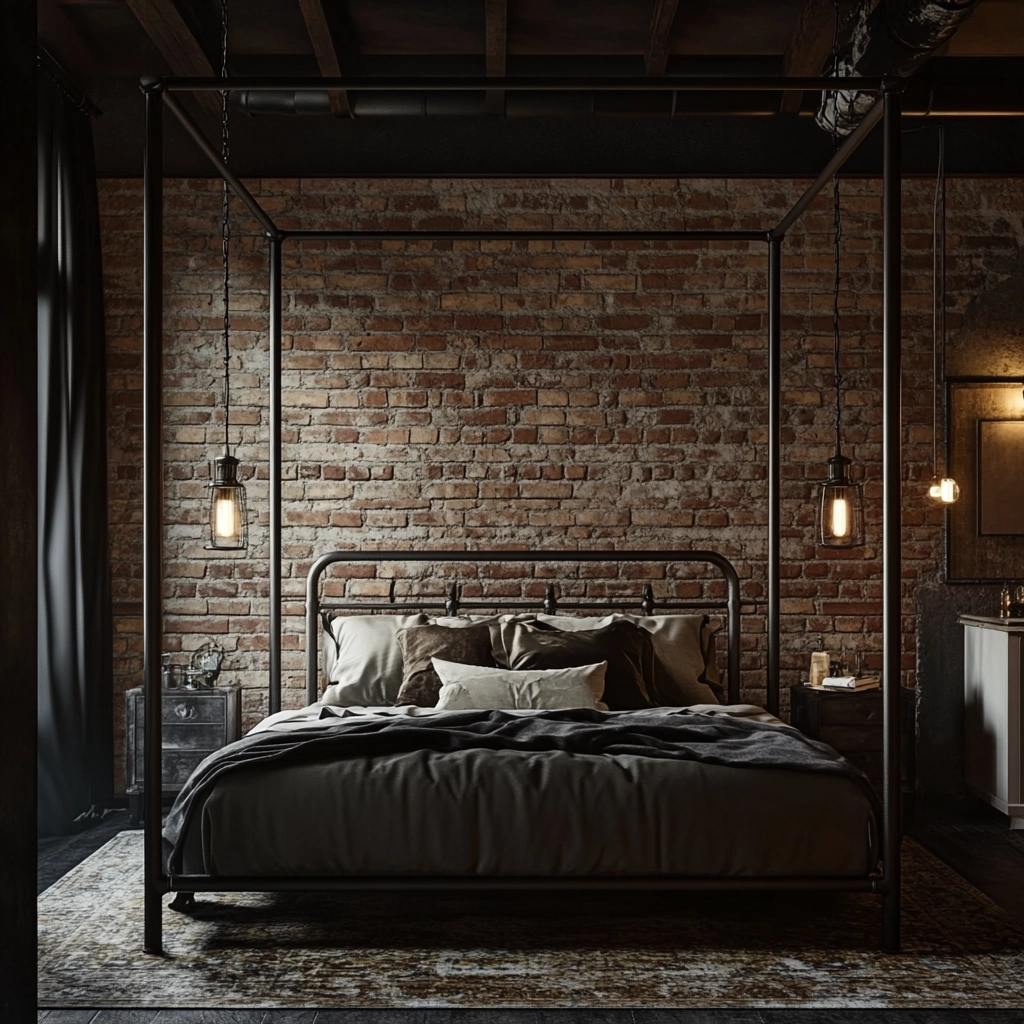 modern farmhouse master bed bedroom 13