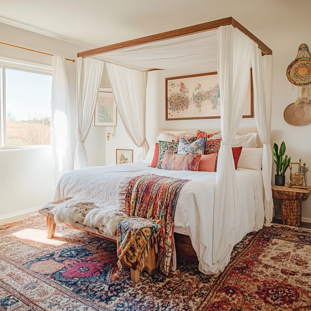 modern farmhouse master bed bedroom 17
