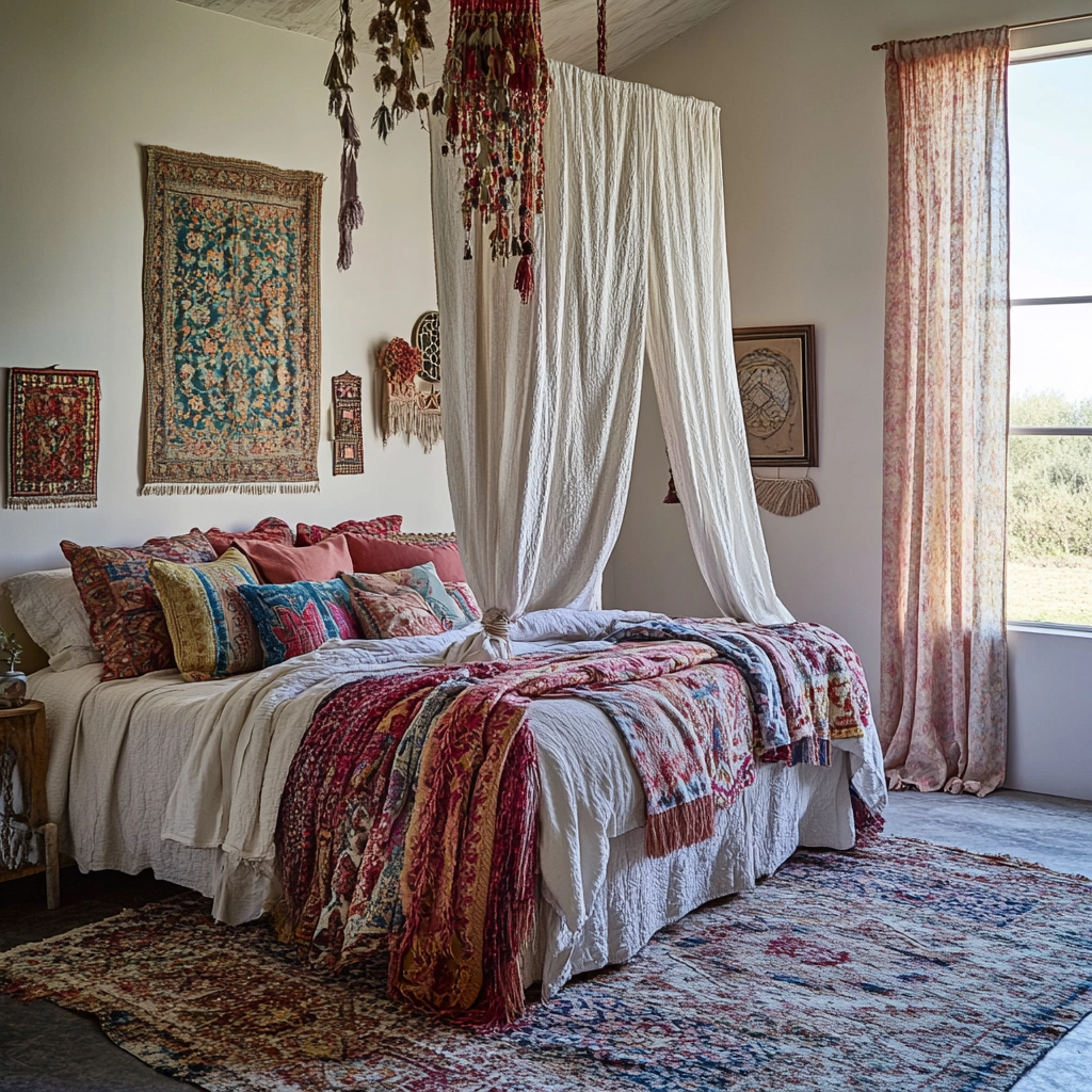 modern farmhouse master bed bedroom 19