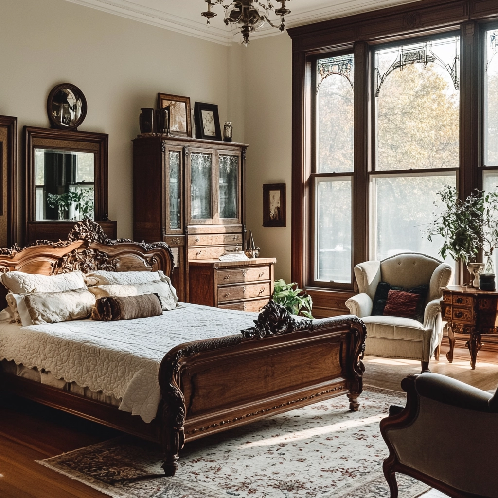 modern farmhouse master bed bedroom 22