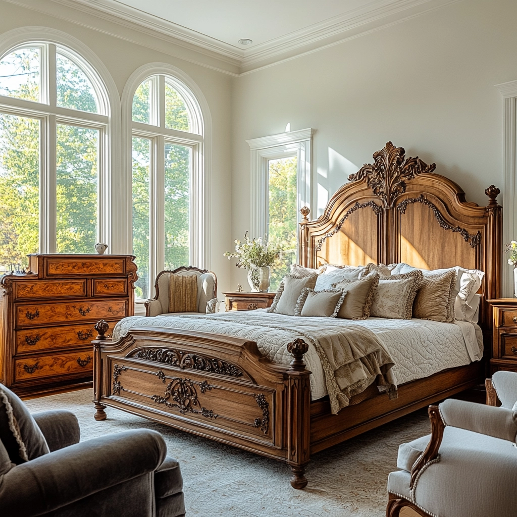 modern farmhouse master bed bedroom 23
