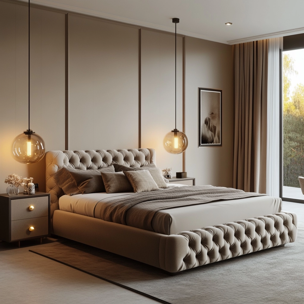 modern farmhouse master bed bedroom 39
