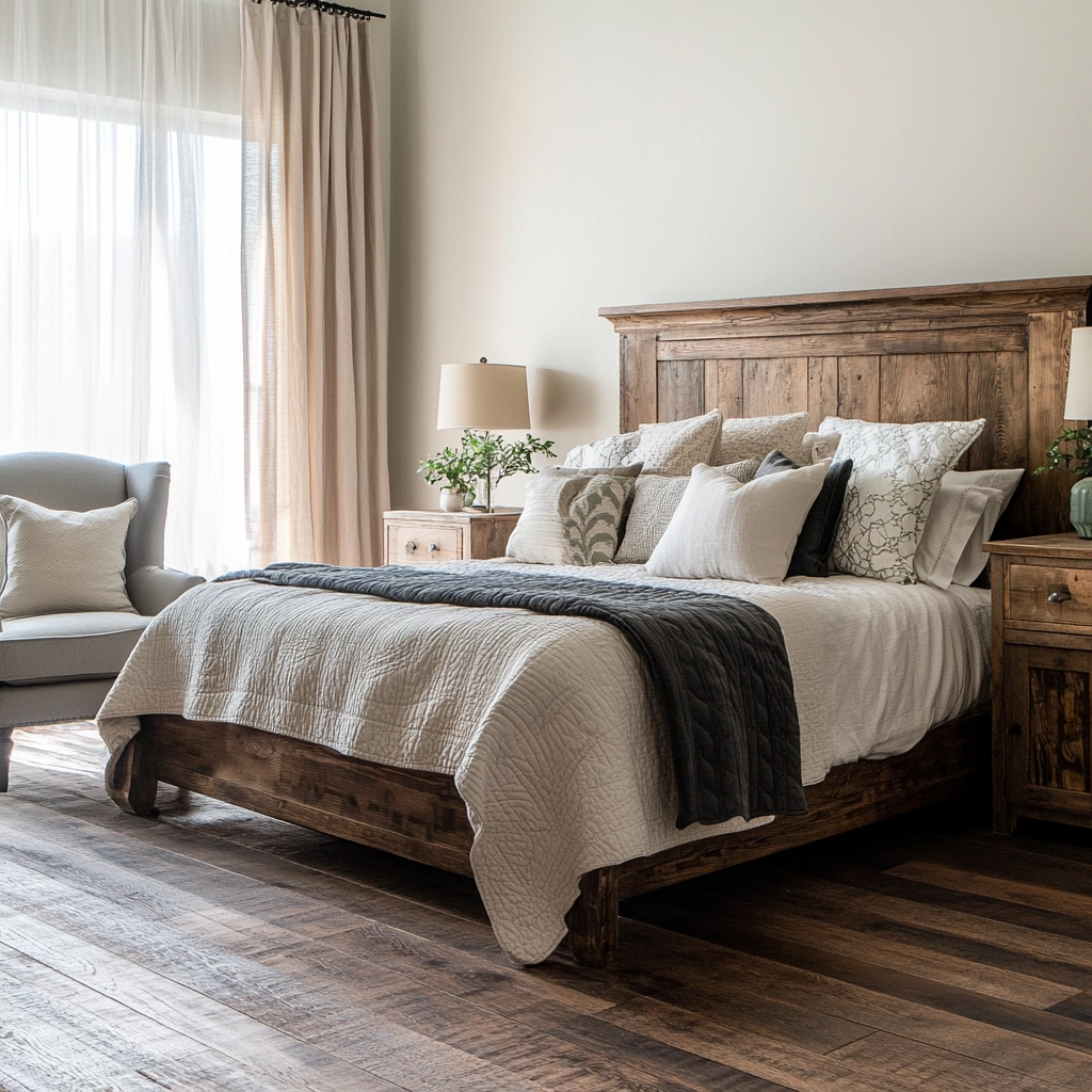 modern farmhouse master bed bedroom 4