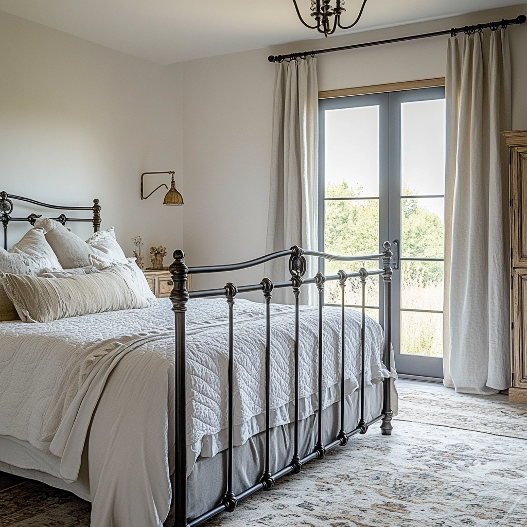 modern farmhouse master bed bedroom 41
