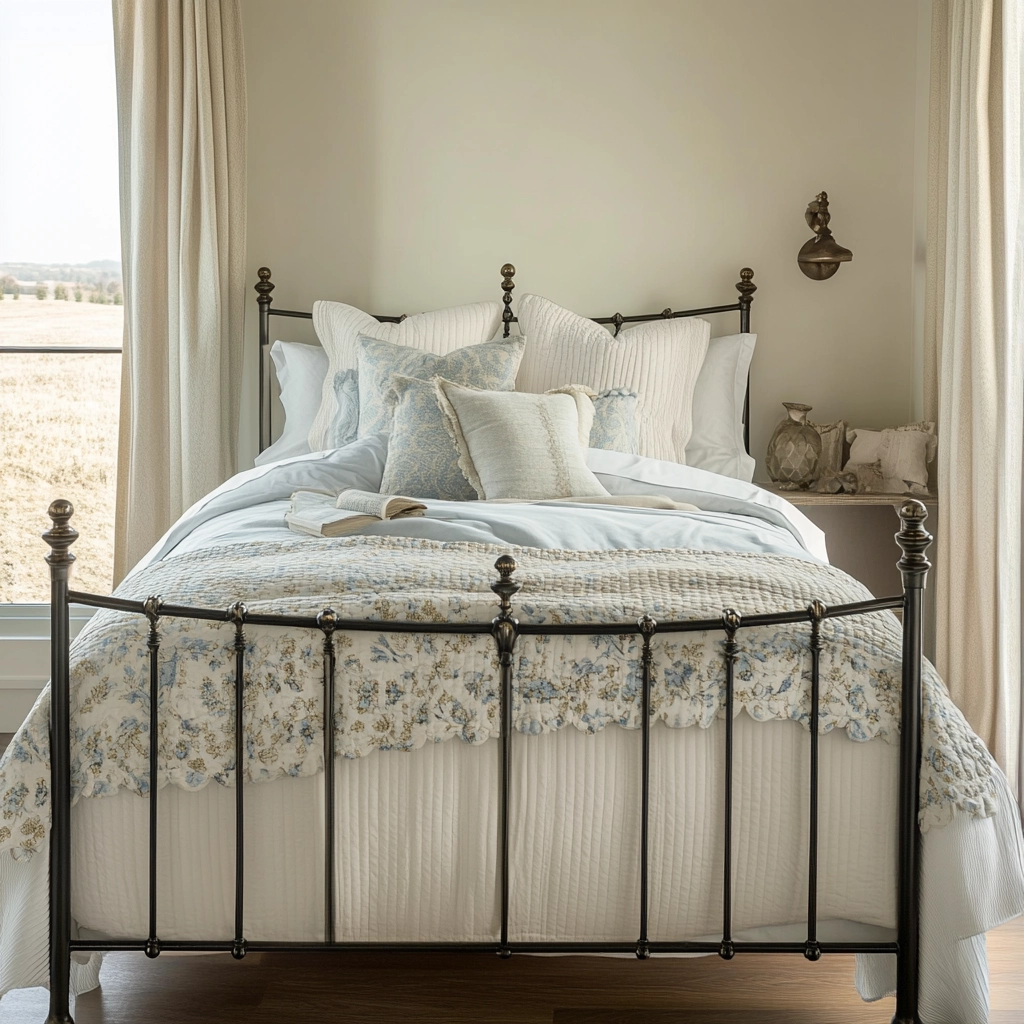 modern farmhouse master bed bedroom 42