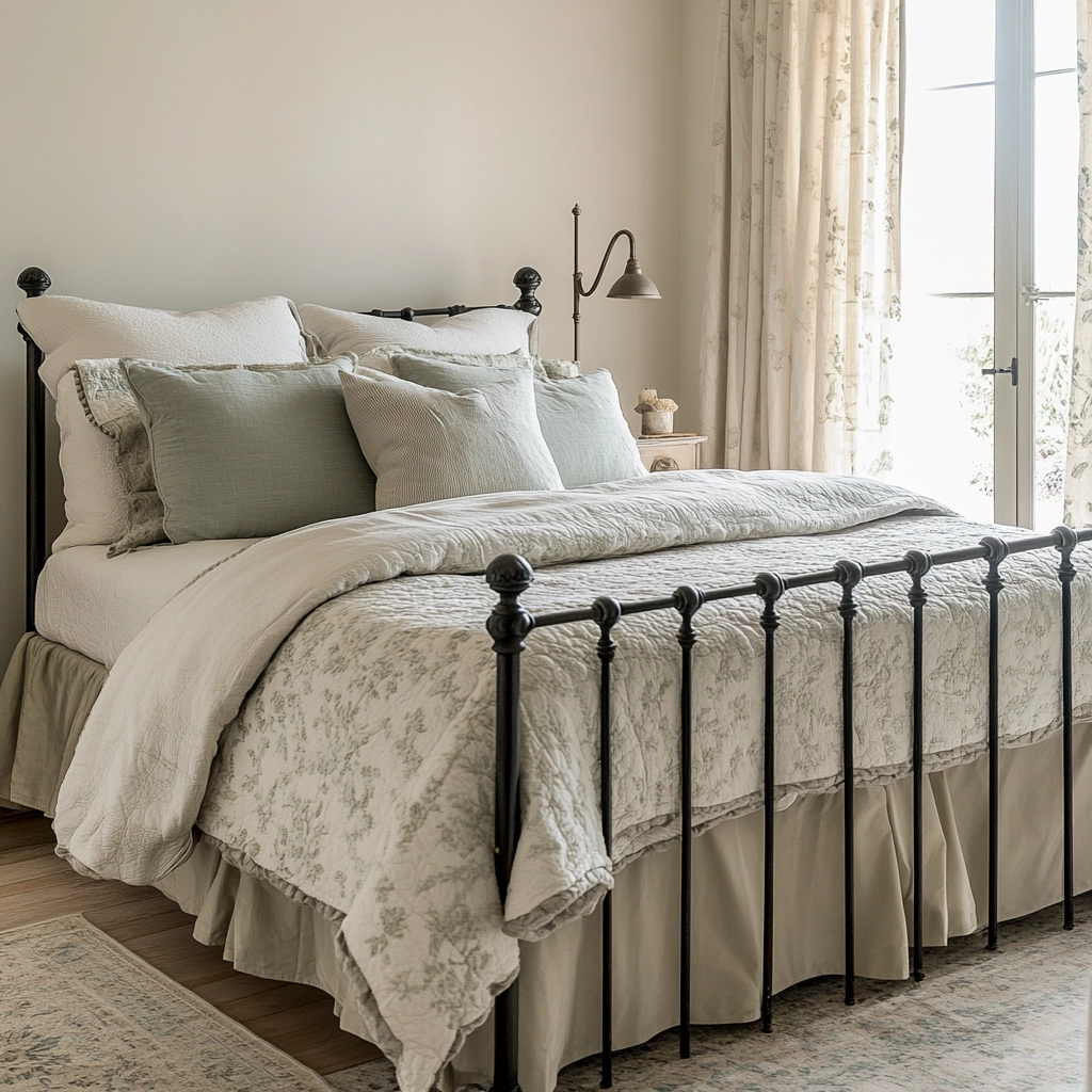 modern farmhouse master bed bedroom 44