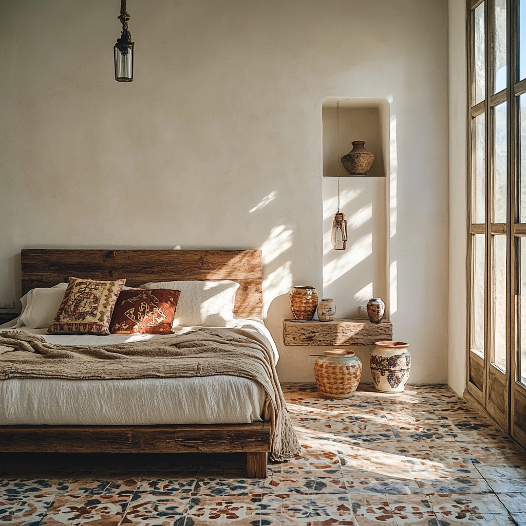 modern farmhouse master bed bedroom 52