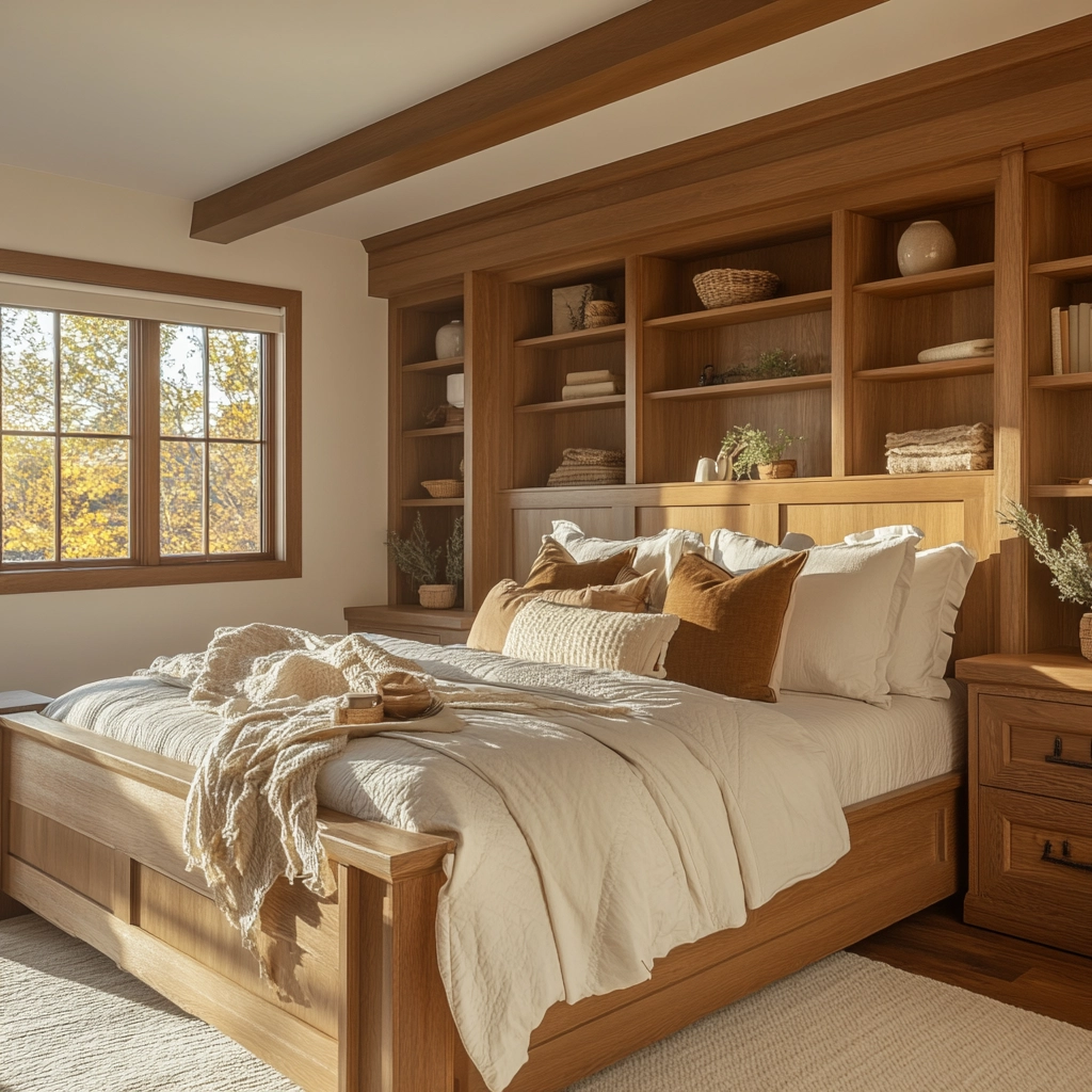 modern farmhouse master bed bedroom 58