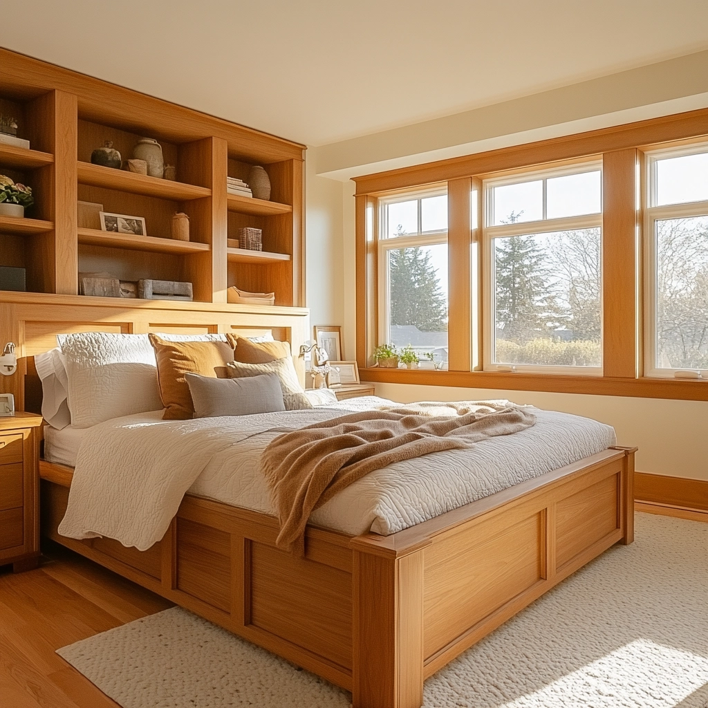 modern farmhouse master bed bedroom 60