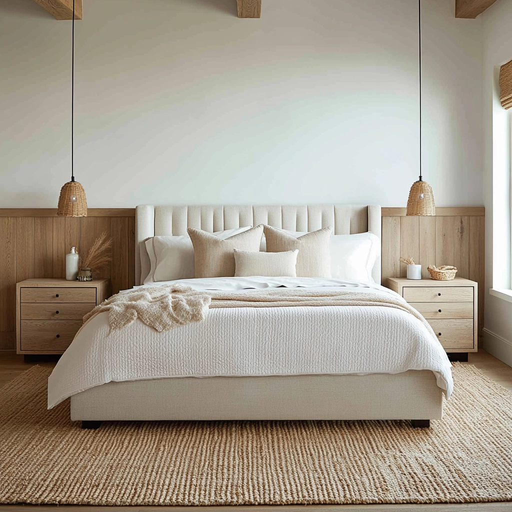 modern farmhouse master bed bedroom 7