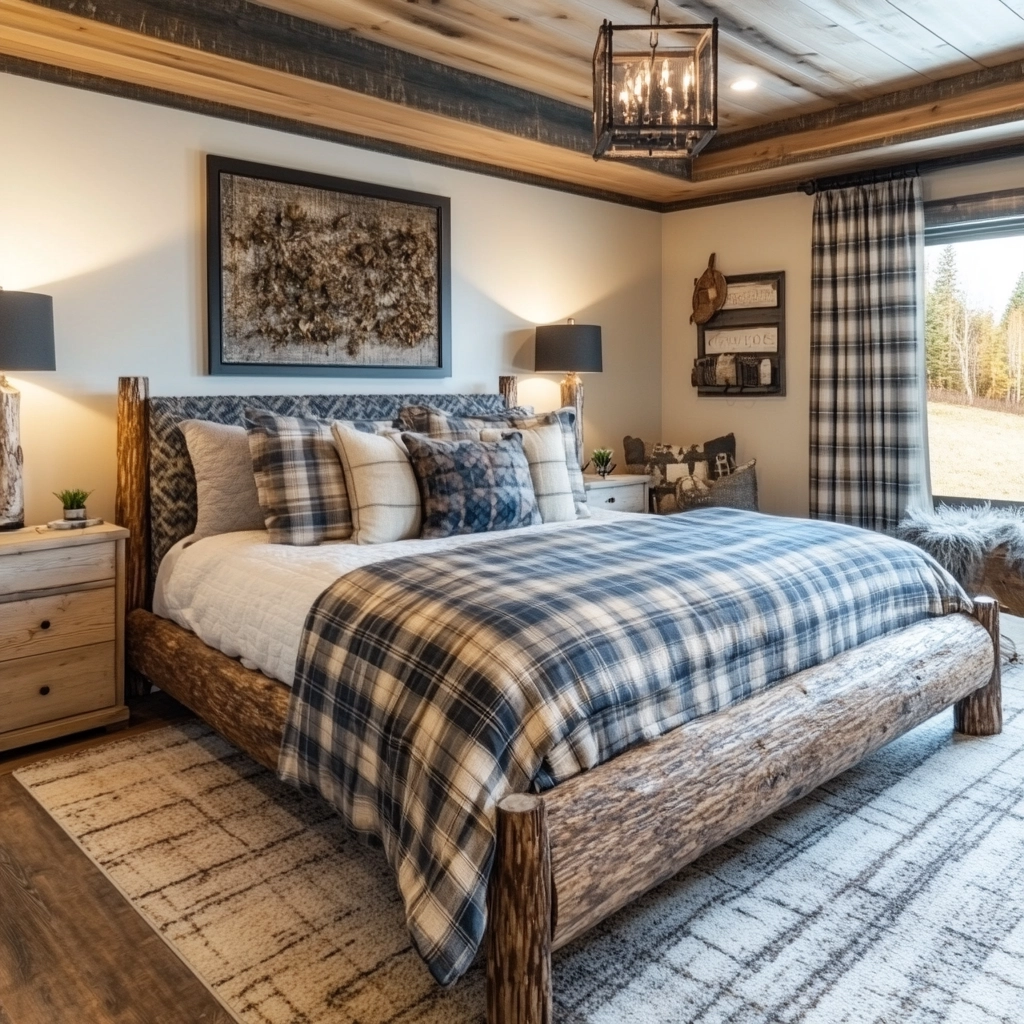 modern farmhouse master bed bedroom 73