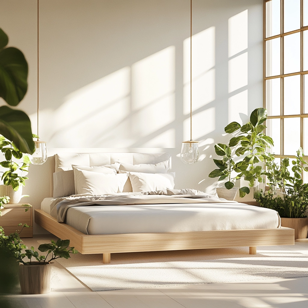 modern farmhouse master bed bedroom 9