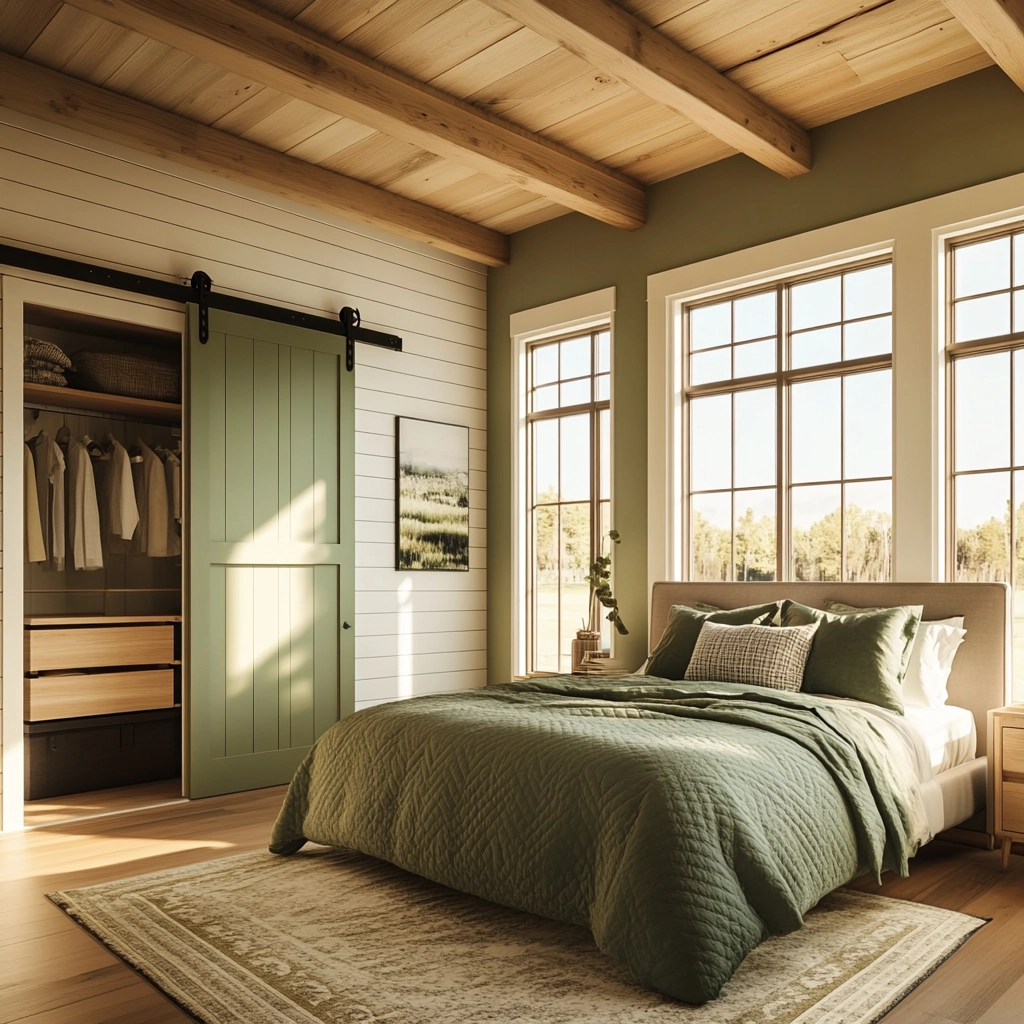 modern rustic farmhouse bedroom 11