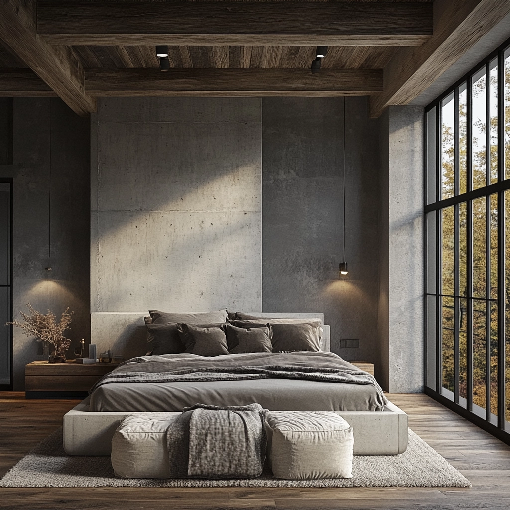 modern rustic farmhouse bedroom 77