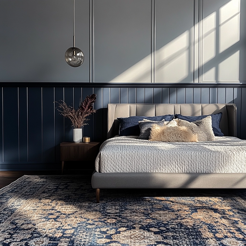 navy farmhouse bedroom 10
