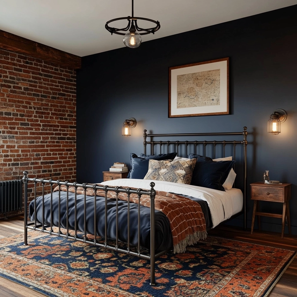 navy farmhouse bedroom 19
