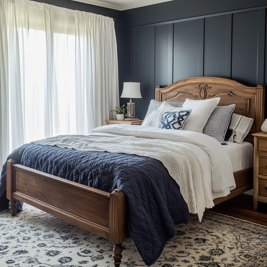 navy farmhouse bedroom 2