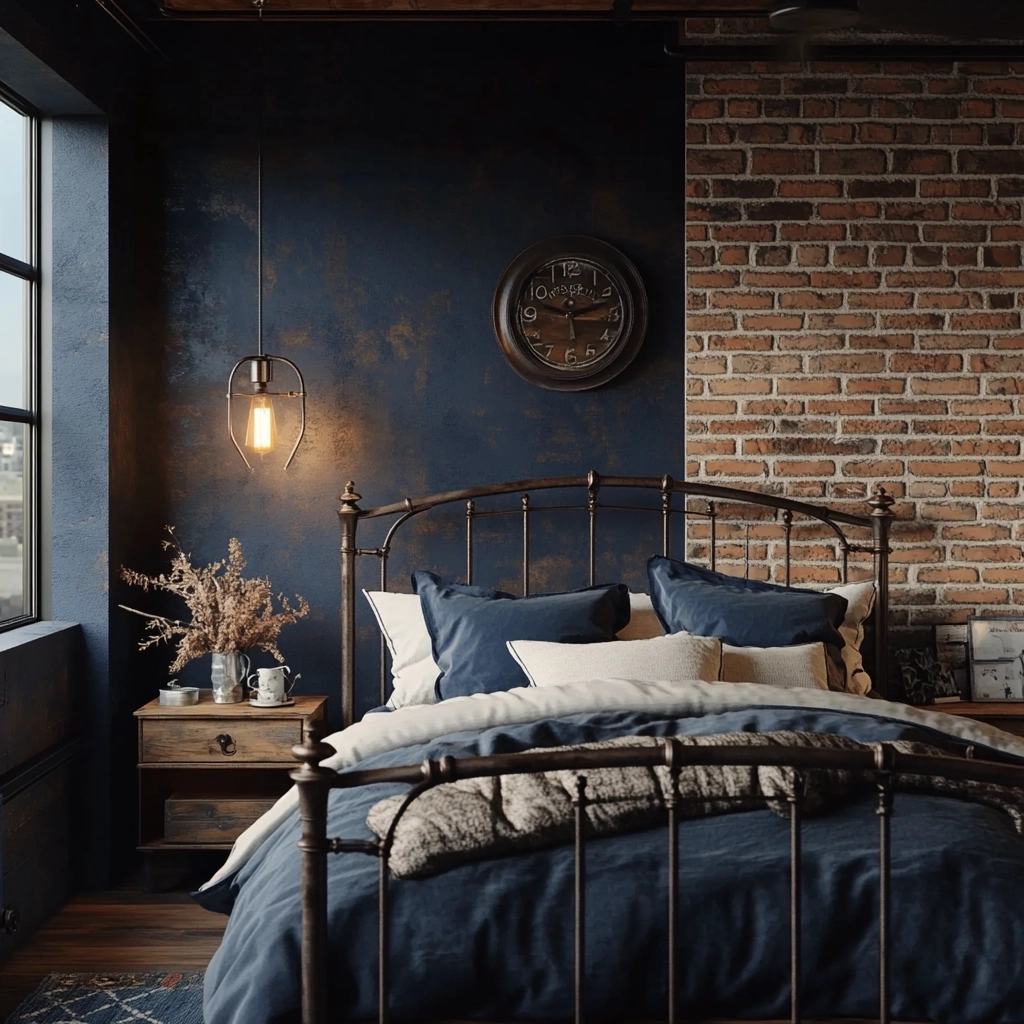 navy farmhouse bedroom 20