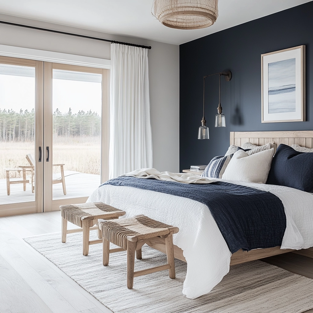 navy farmhouse bedroom 22
