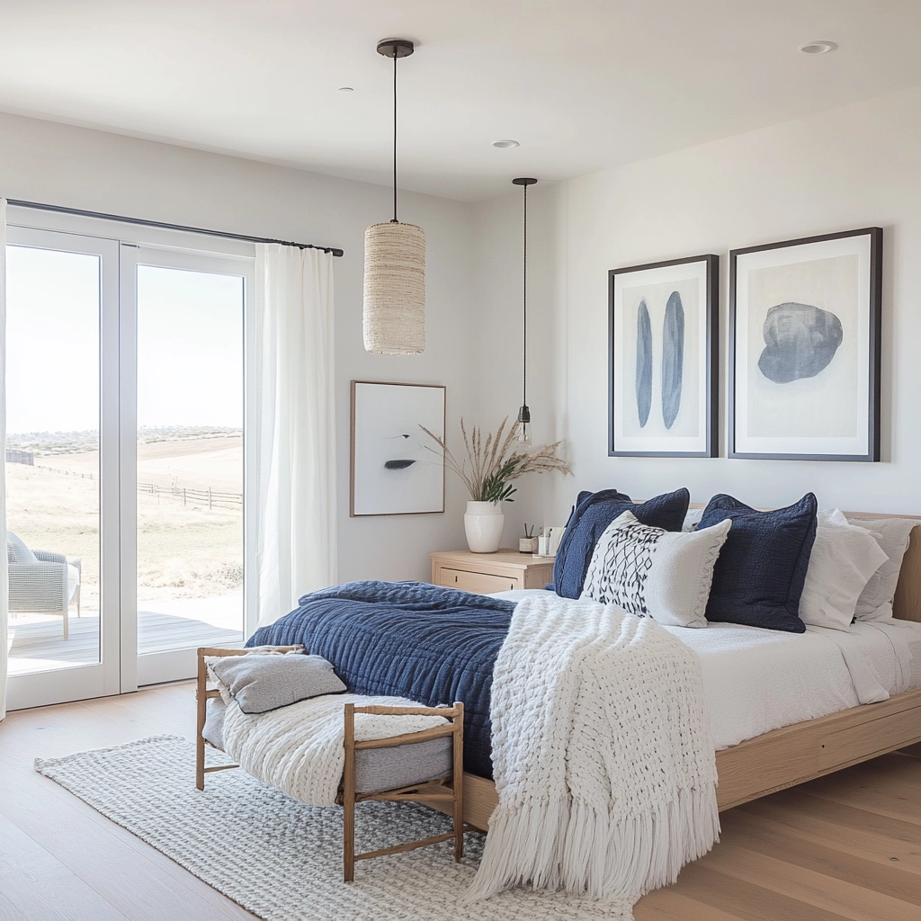 navy farmhouse bedroom 24