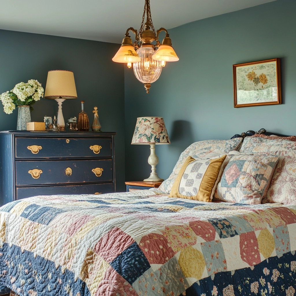 navy farmhouse bedroom 25