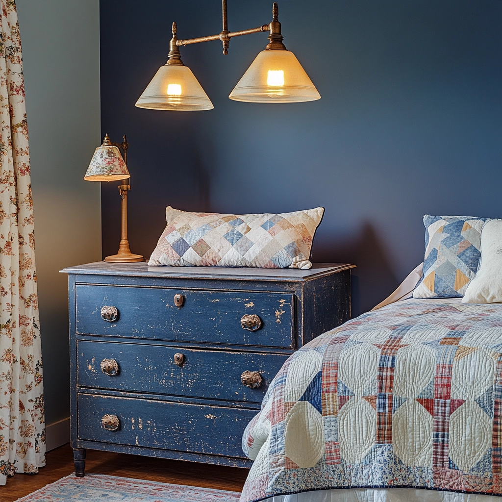 navy farmhouse bedroom 26